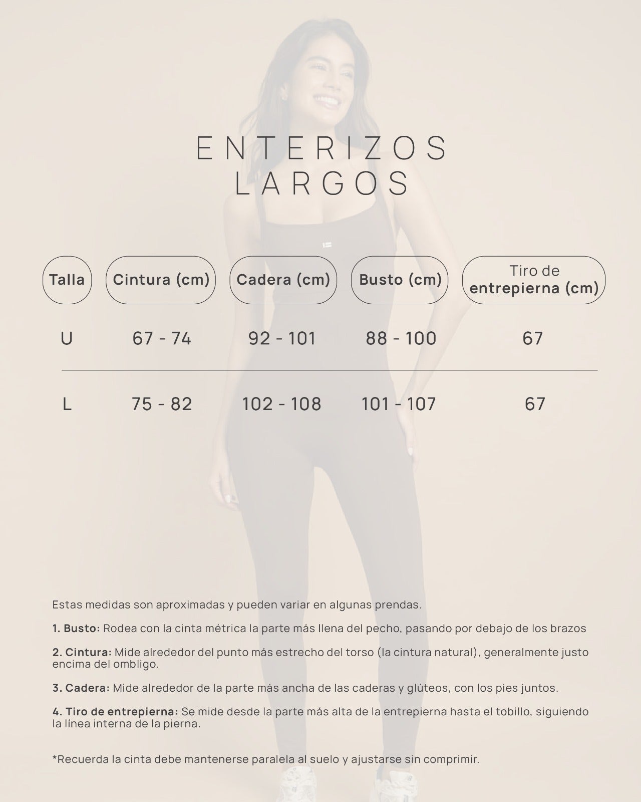 Guía de tallas - Enterizo Esencial